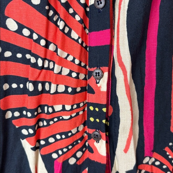 Maaji Pink and Black Patterned Button Down Blouse - M - Picture 2 of 7